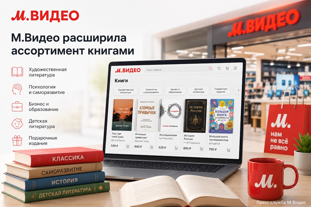 «М.Видео» начала продавать книги